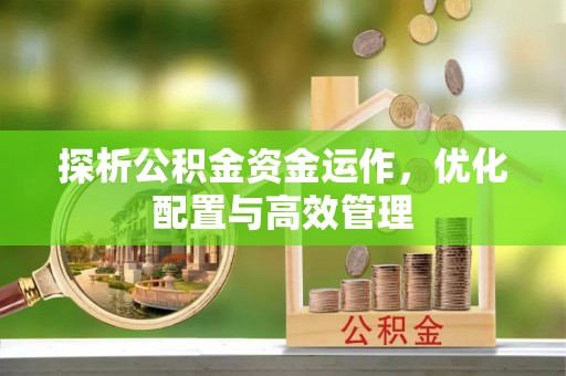阿巴嘎旗探析公积金资金运作，优化配置与高效管理